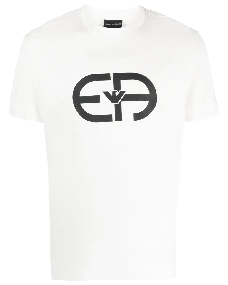 Emporio Armani Logo Baumwollmischung T -Shirt White