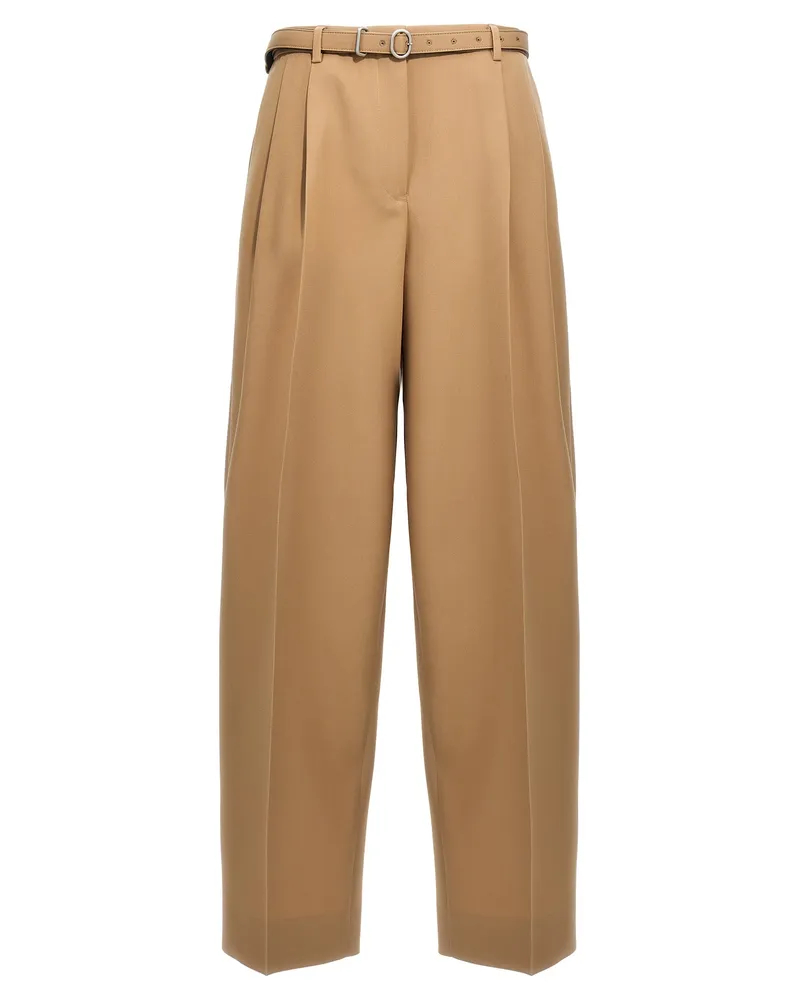 Jil Sander Gabardine Gürtelhose Beige