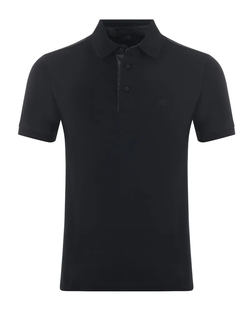 Etro Cotton Pique Polo -Hemd Black