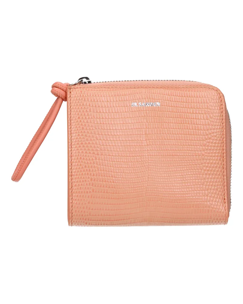Jil Sander Damens Rosa/pfirsichfarbene Lederbrieftasche -