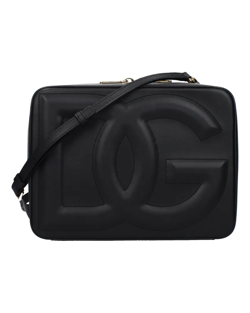 Dolce & Gabbana Dolce&Gabbana Damens Umhängetaschen aus schwarzem Leder -