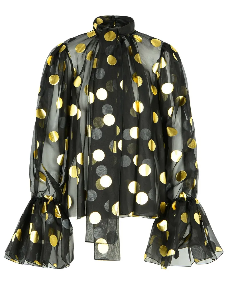 Dolce & Gabbana Black Seiden Organza Bluse Black