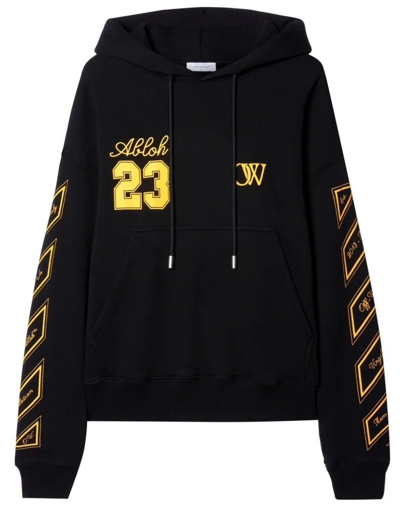 OFF-WHITE bedrucktes Baumwoll -Hoodie Black