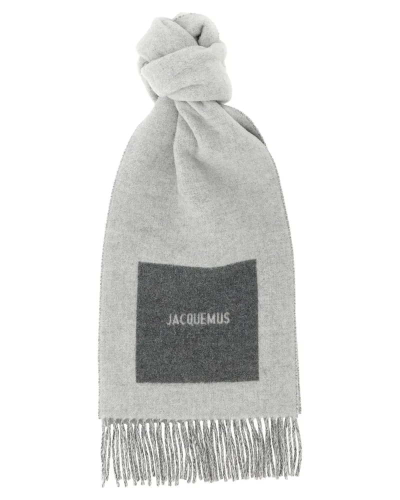 Jacquemus L'Echarpe Rond Carré' Schal Gray