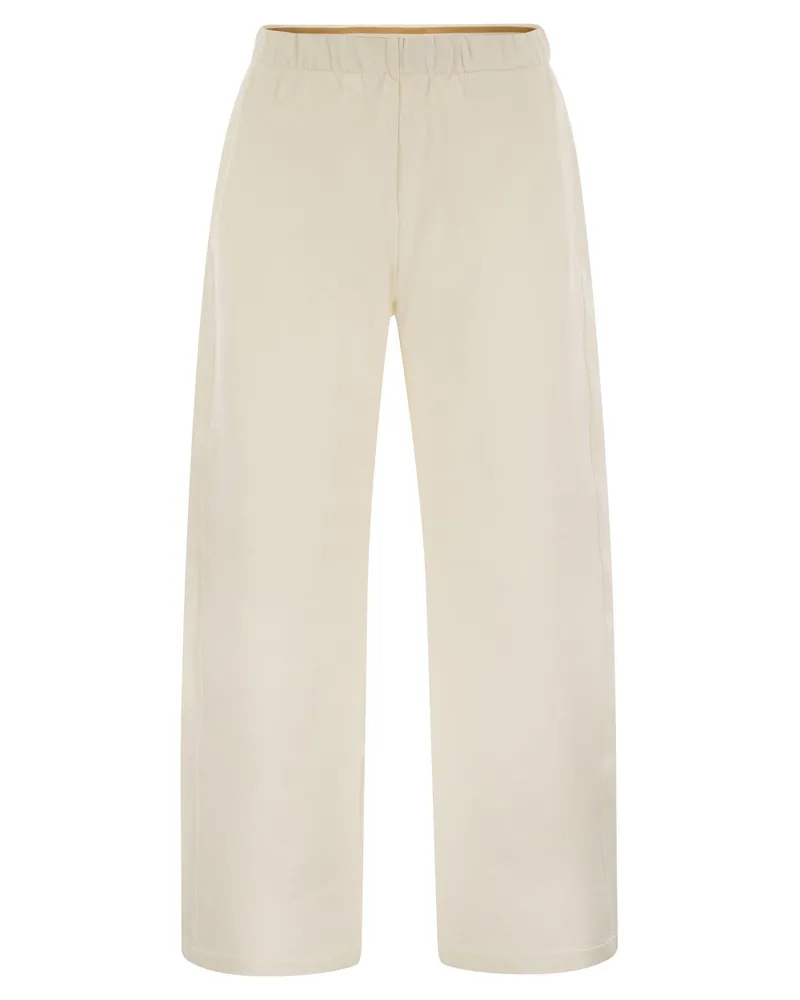 Max Mara Filovia Silk And Cotton Fleece Trousers White