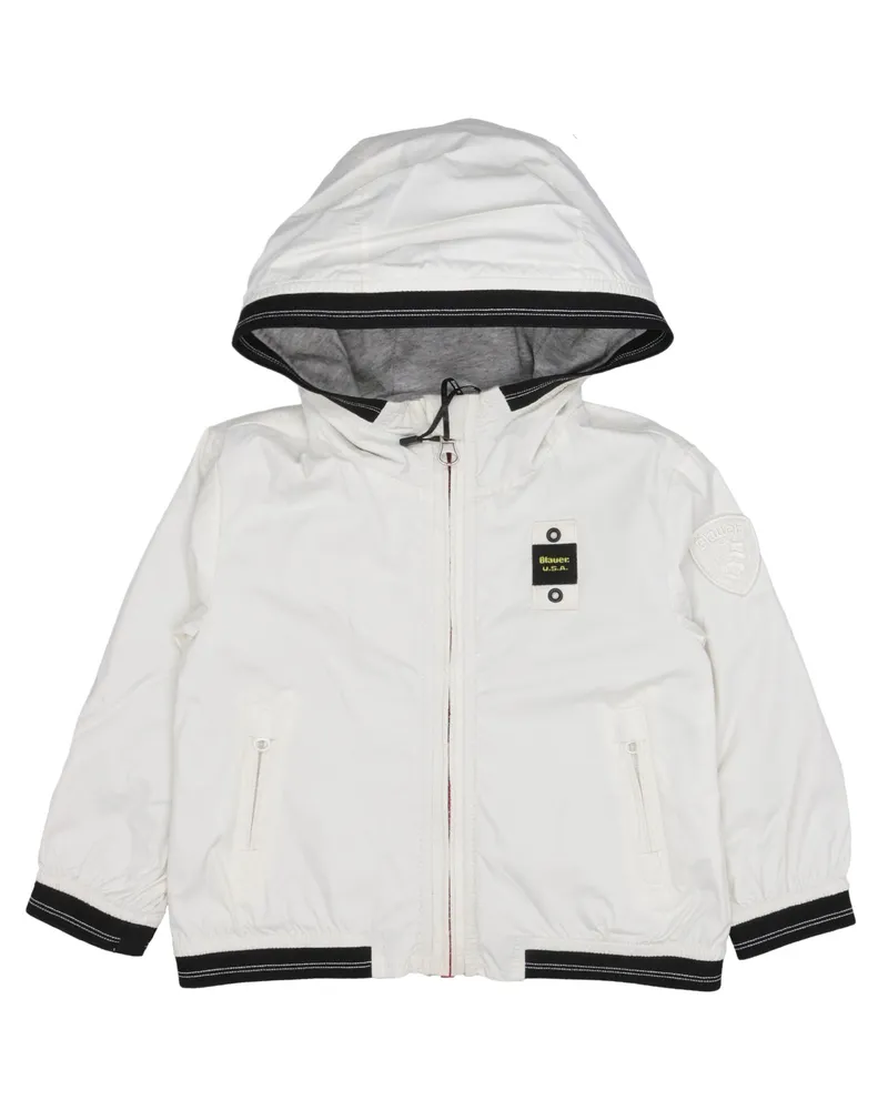 Blauer Mäntel weiß White