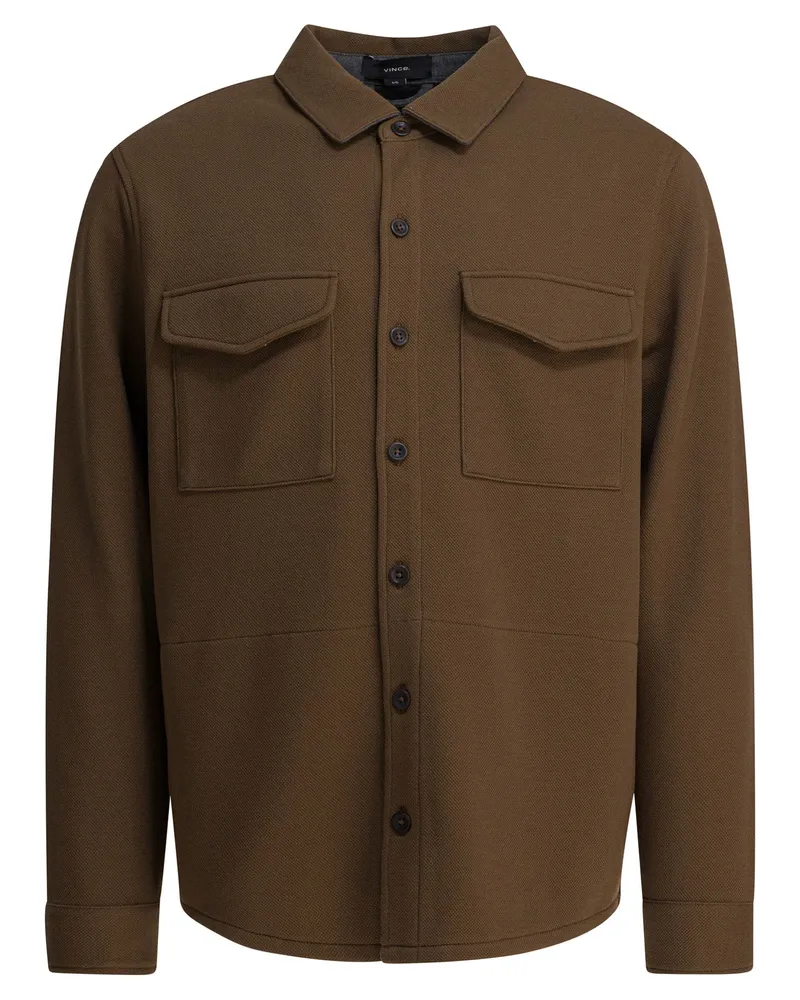 Vince Overshirt-Jacke aus Baumwolle Brown