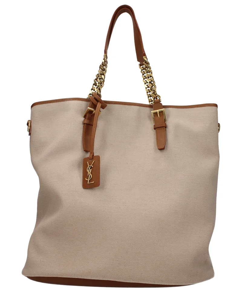 Saint Laurent Umhängetaschen Frauen Stoff Beige/Ziegelstein -
