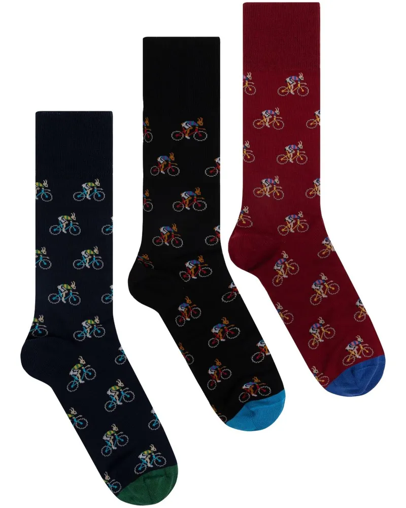 Paul Smith gedruckt Socken 3 Pack Multicolour