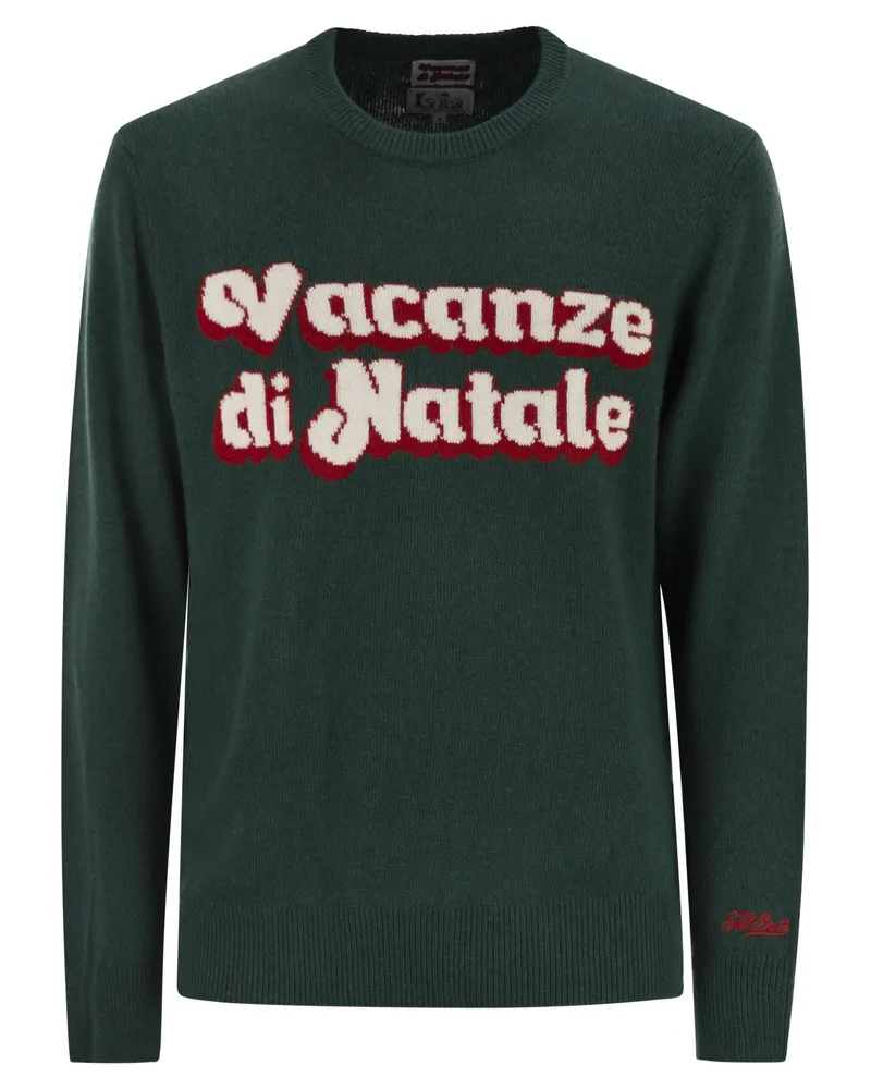 MC2 Saint Barth Heron Crew Neck -Pullover mit Stickerei auf der Vorderseite Green