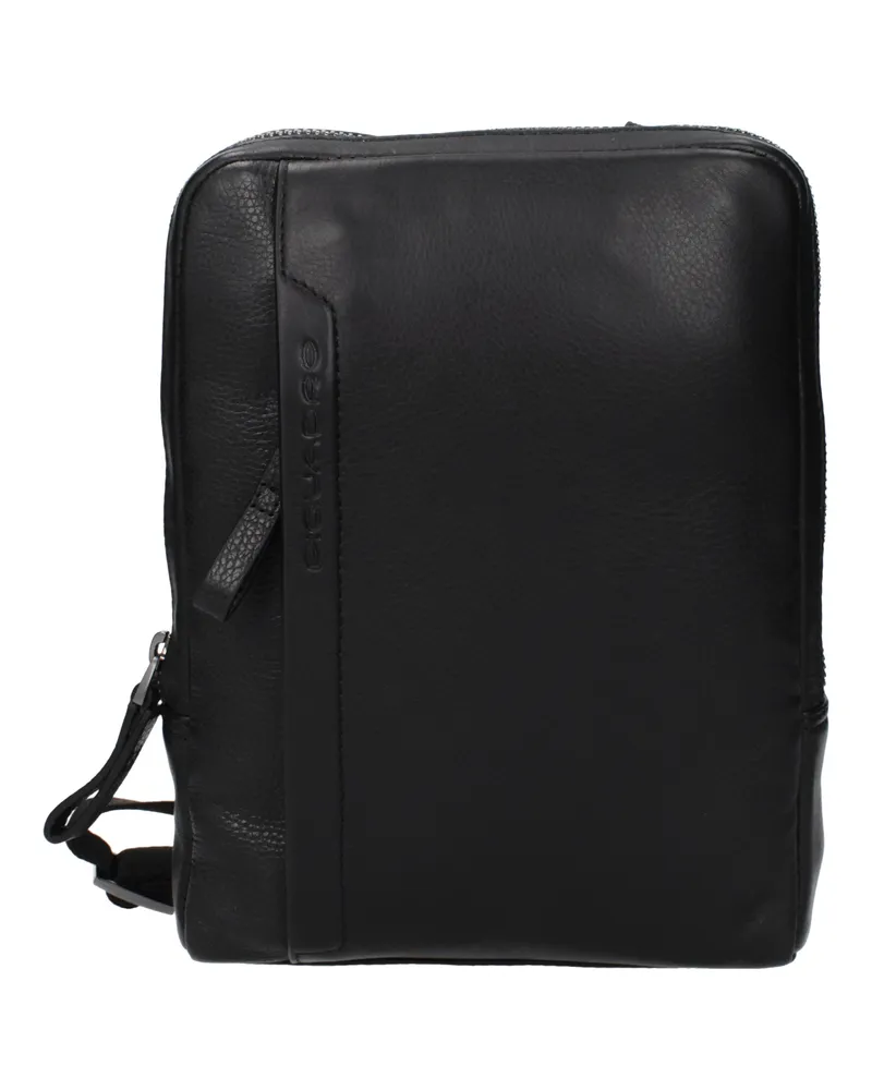 Piquadro Herrens Leder-Umhängetasche Schwarz -