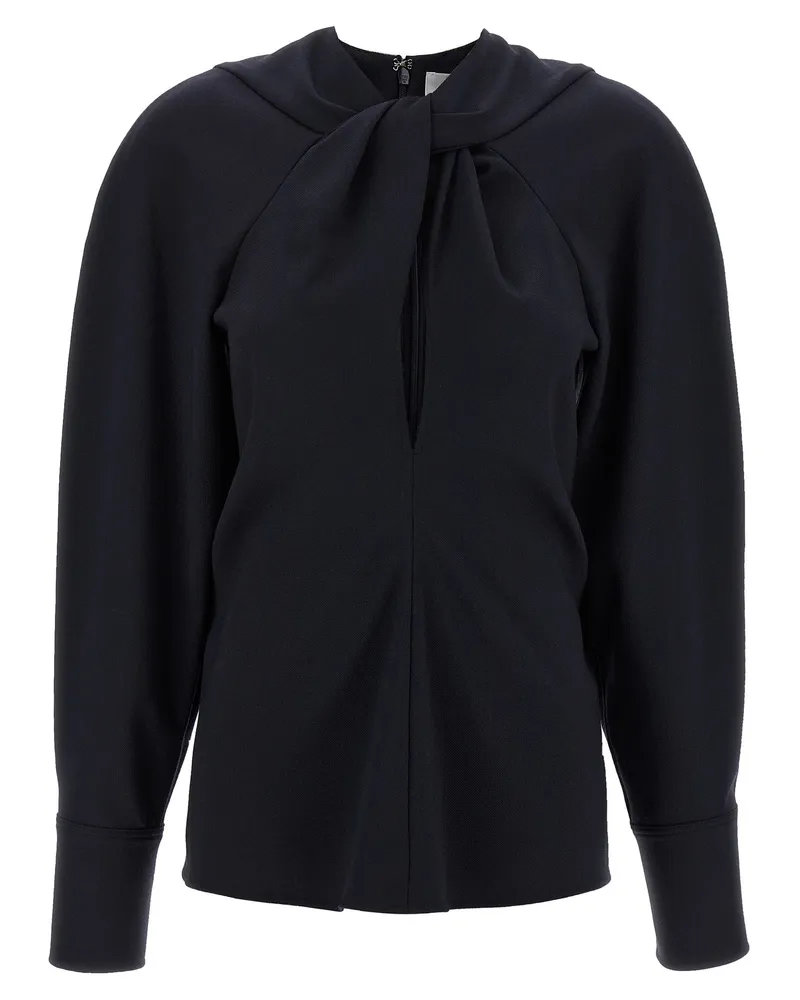 Victoria Beckham Twist Detail' Bluse Blue