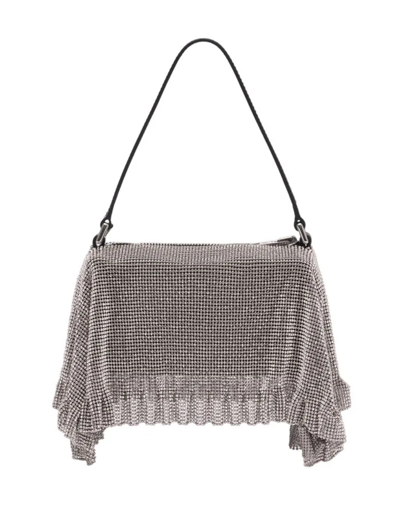 Alexander Wang Divina Clutch Bag  Mesh Silber Weiß