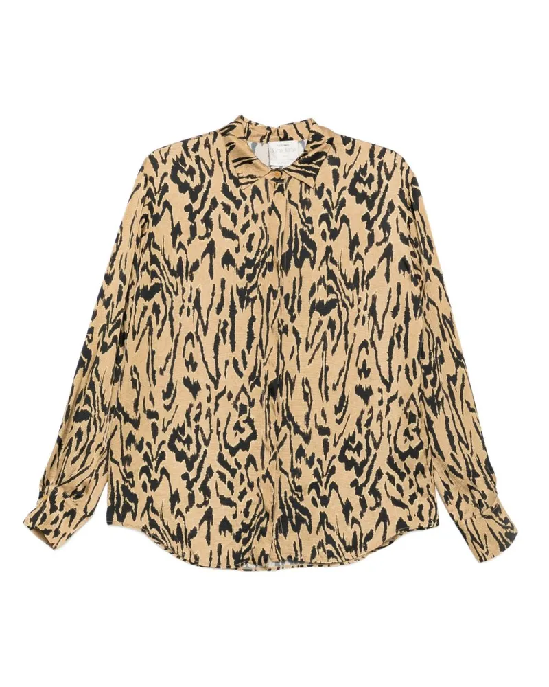 forte_forte bedrucktes Hemd Brown