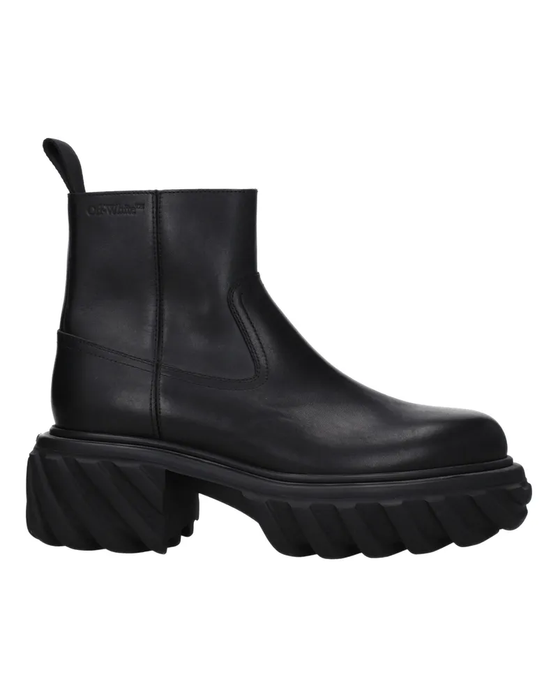OFF-WHITE Off-weiße Stiefel Traktormotor Männer Haut schwarz -