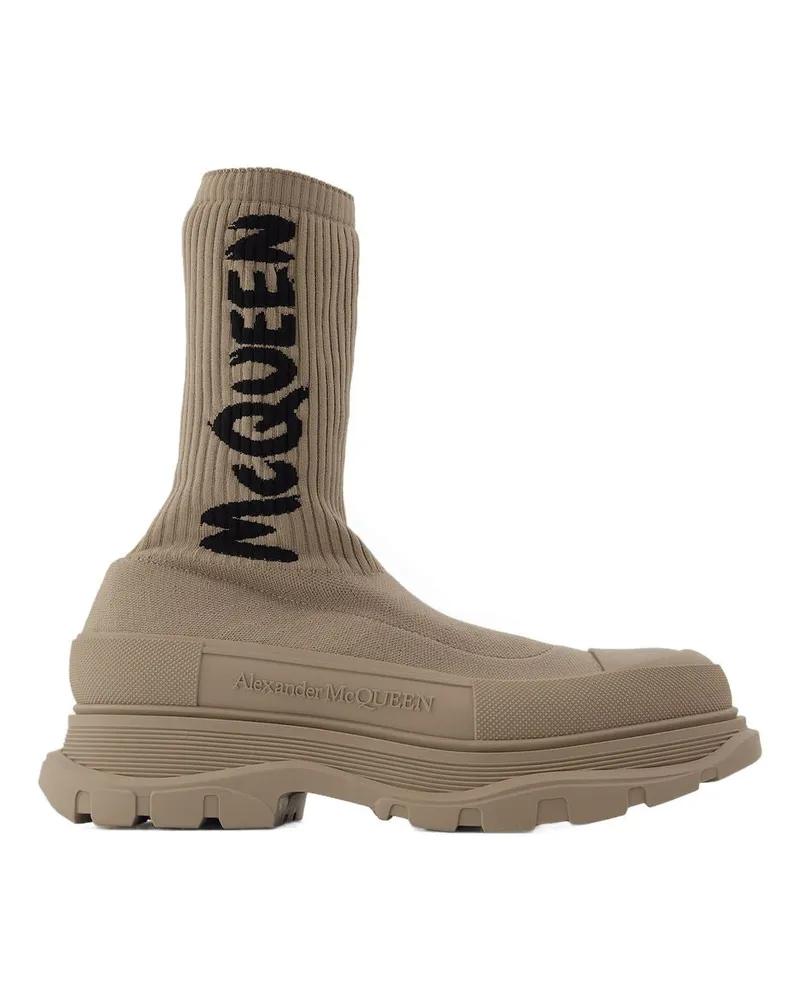 Alexander McQueen Sockenstiefel in Beige Beige