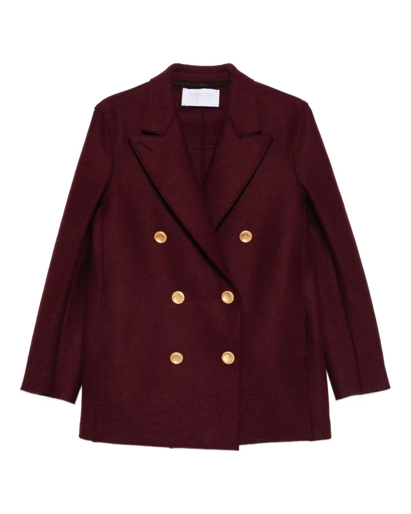 Harris Wharf London Wolle Doppelbrustmantel Brown