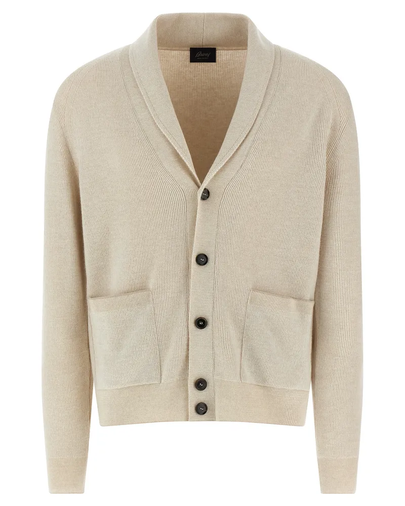 Brioni Rippen -Strickjacke Beige
