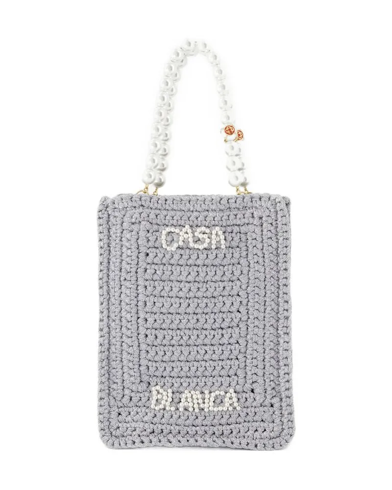 Casablanca Paris Perle Mini Einkaufstasche  Synthetic Grey Grau