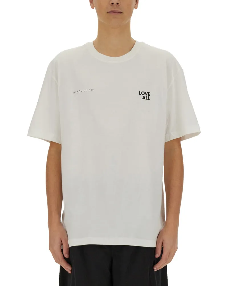 IH NOM UH NIT Jesus liebe alle Druckt -Shirt White