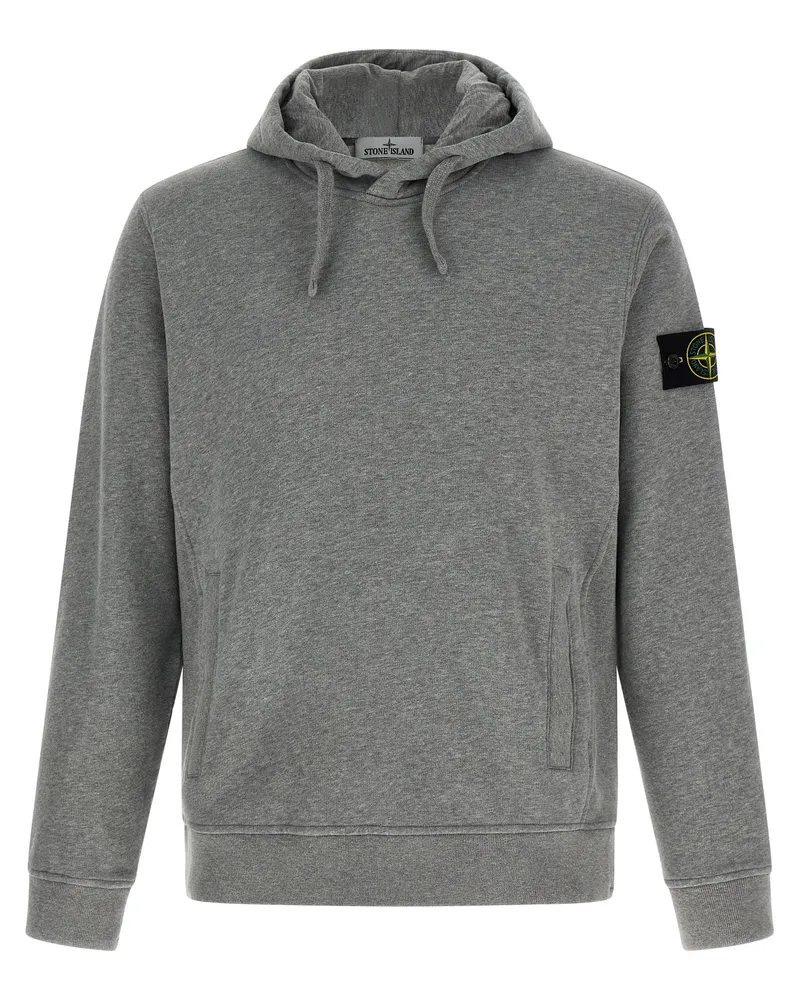 Stone Island Kapuzenpullover mit -Logoaufnäher Gray