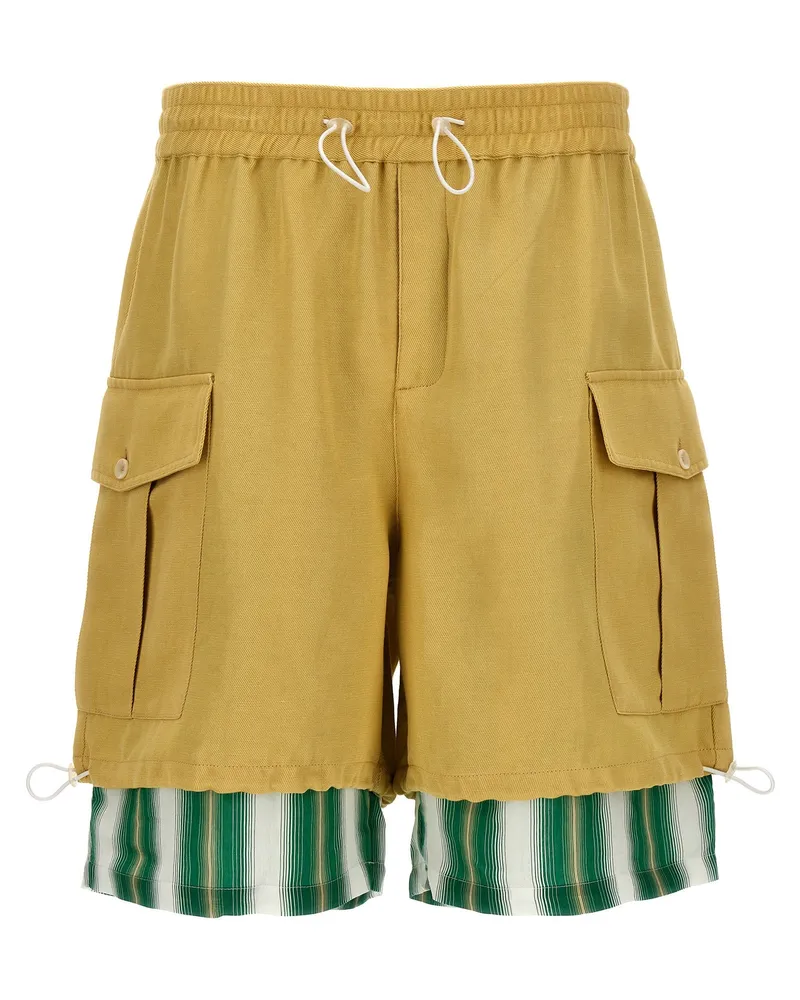 Wales Bonner Roam Cargo' Bermuda Shorts Beige