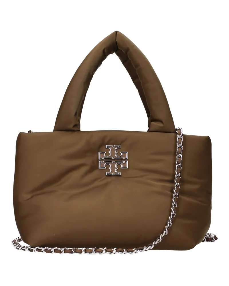 Tory Burch Britten Damens Stoffhandtaschen Braun/Kaffee -
