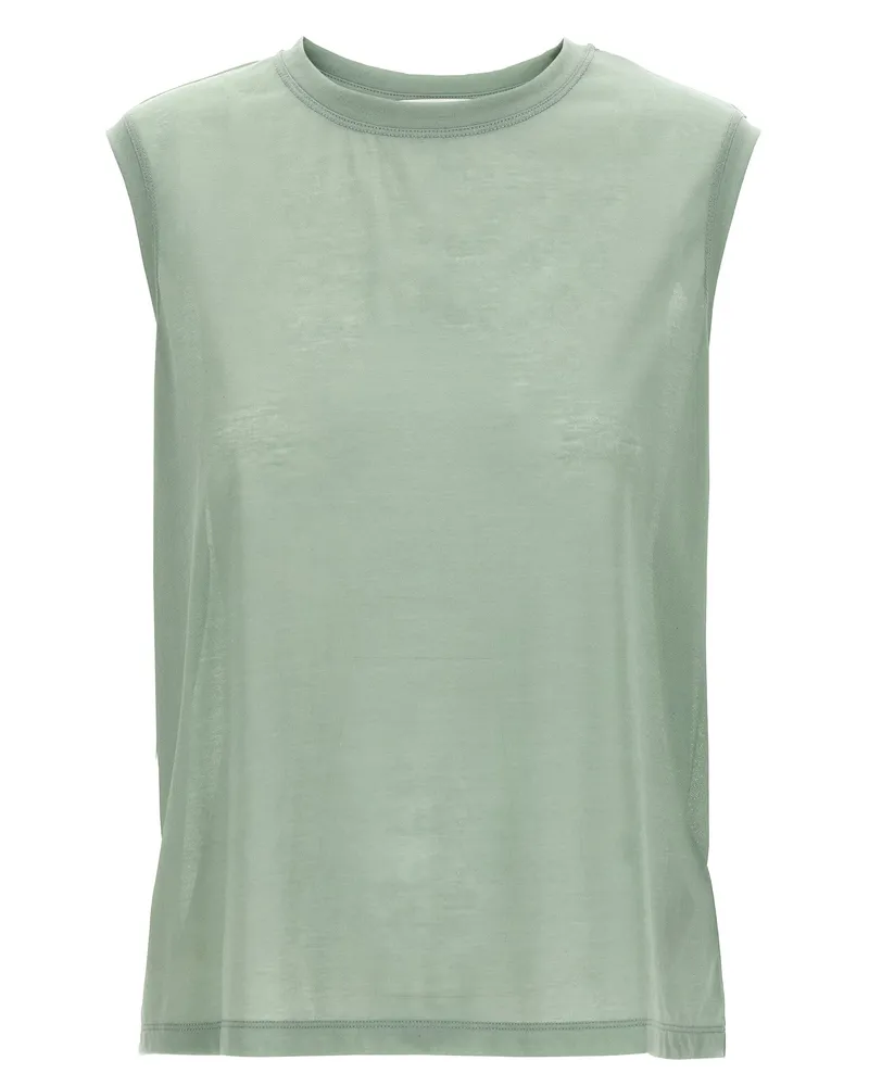 Victoria Beckham Logo Stickerei Top Green