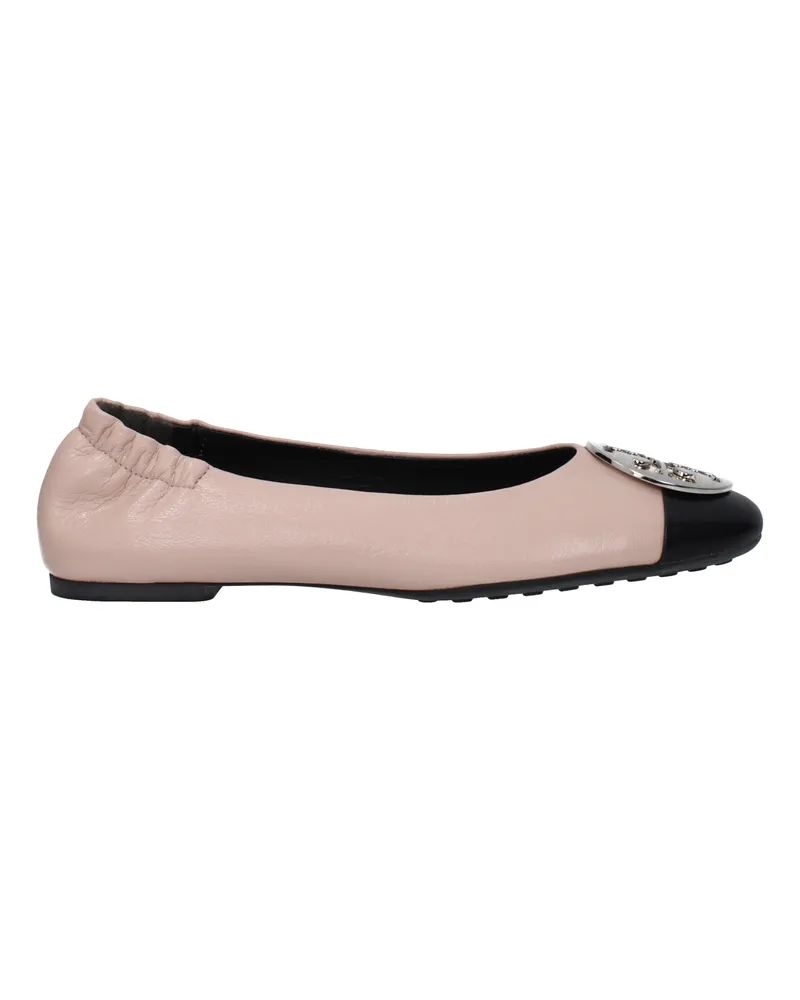 Tory Burch Claire Ballerinas Damens Rosa/schwarzes Leder -