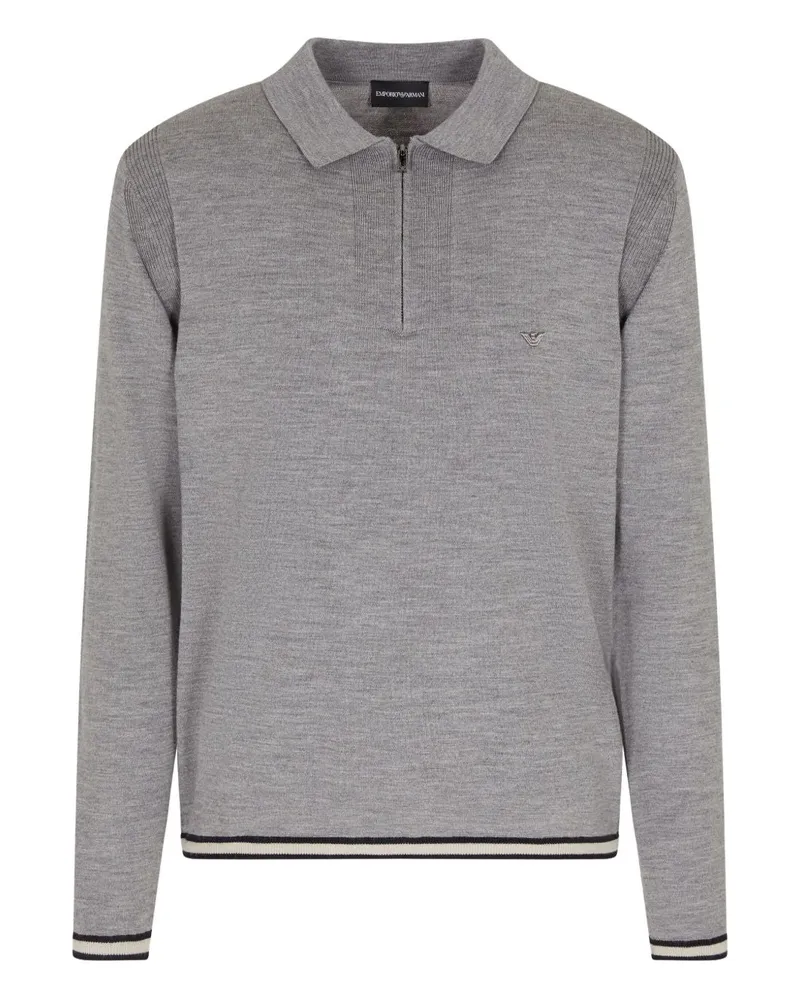 Emporio Armani Wolle Polo -Hemd Grey