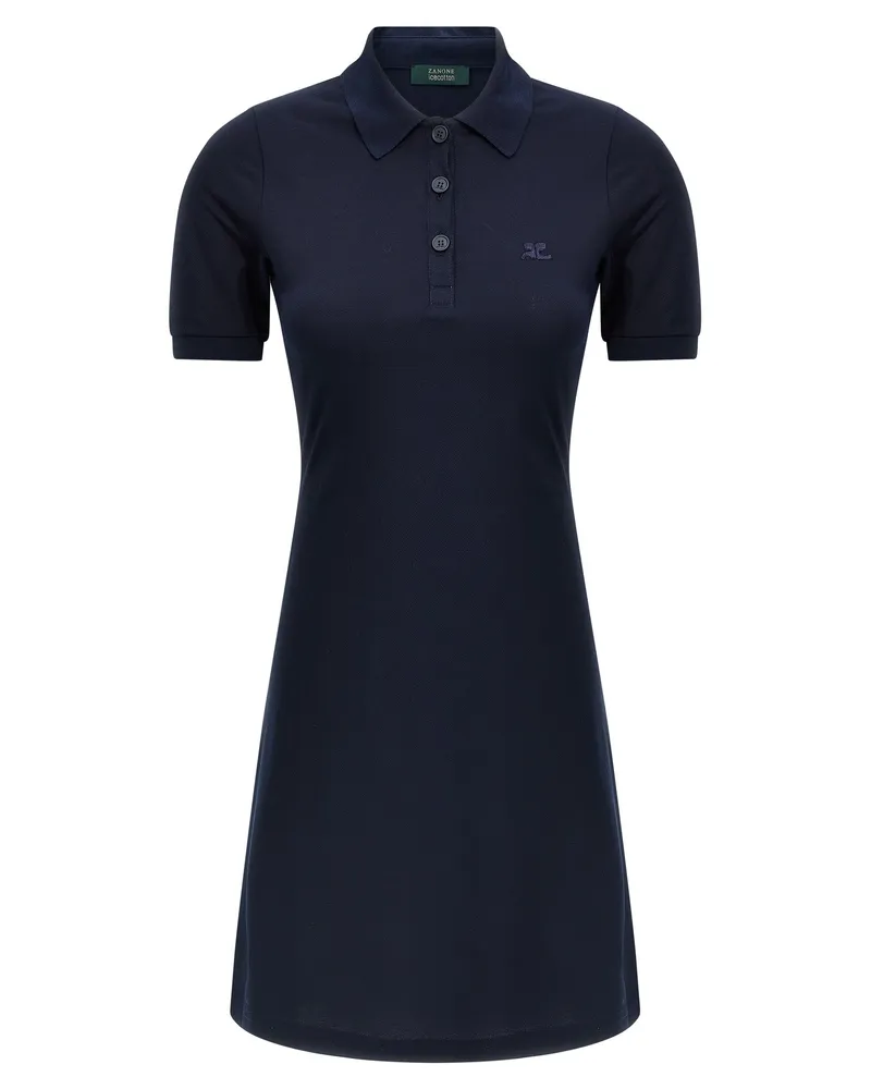 Courrèges Courreves Piqué Polo Kleid Blue