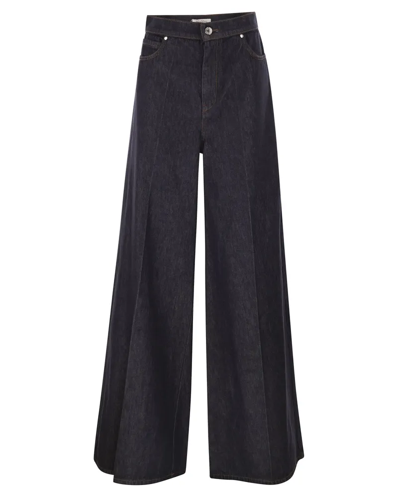 Max Mara Carmine Denim-Jeans mit weitem Bein Blue