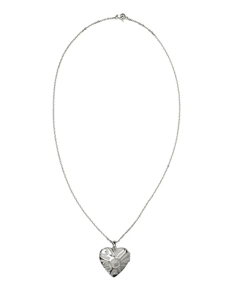 Emilio Pucci Herz-Anhänger-Halskette Silver