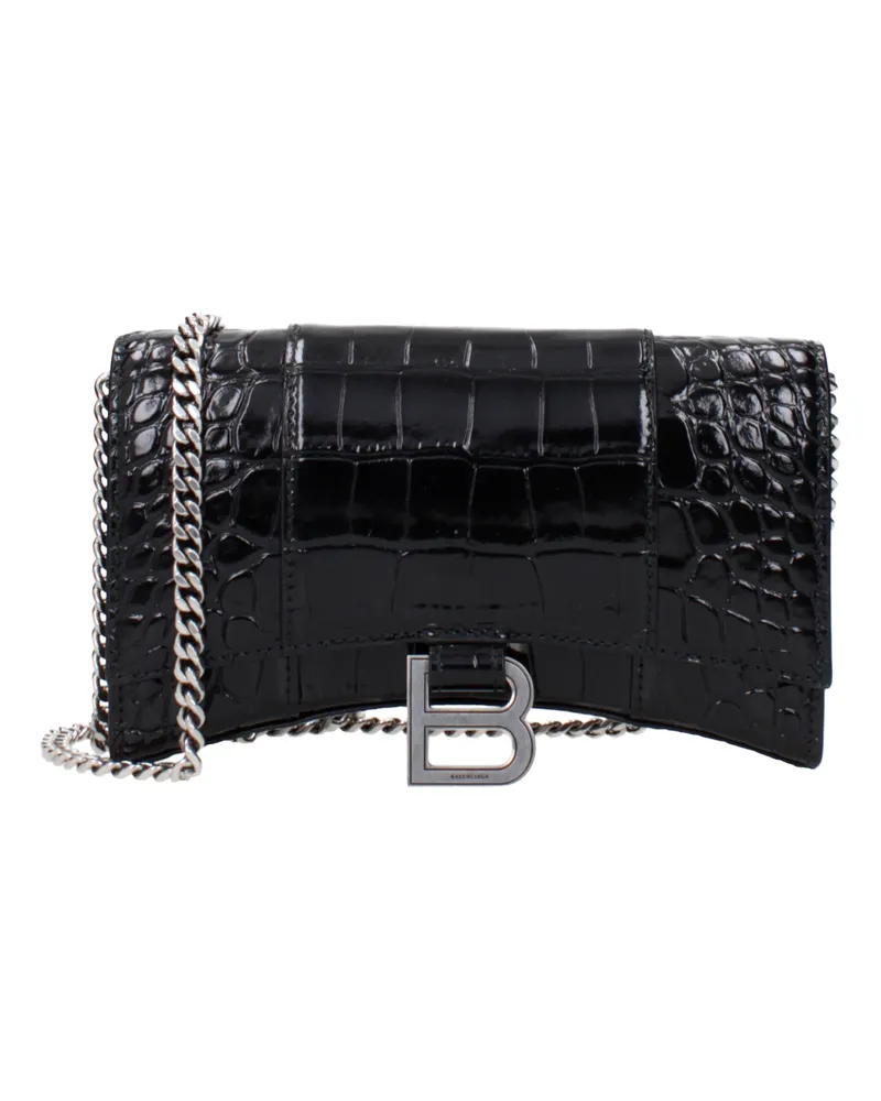 Balenciaga Pochette Damens Leder Schwarz -