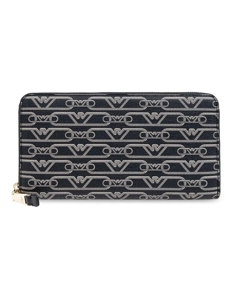 Emporio Armani Allover Logo Continental Wallet Black