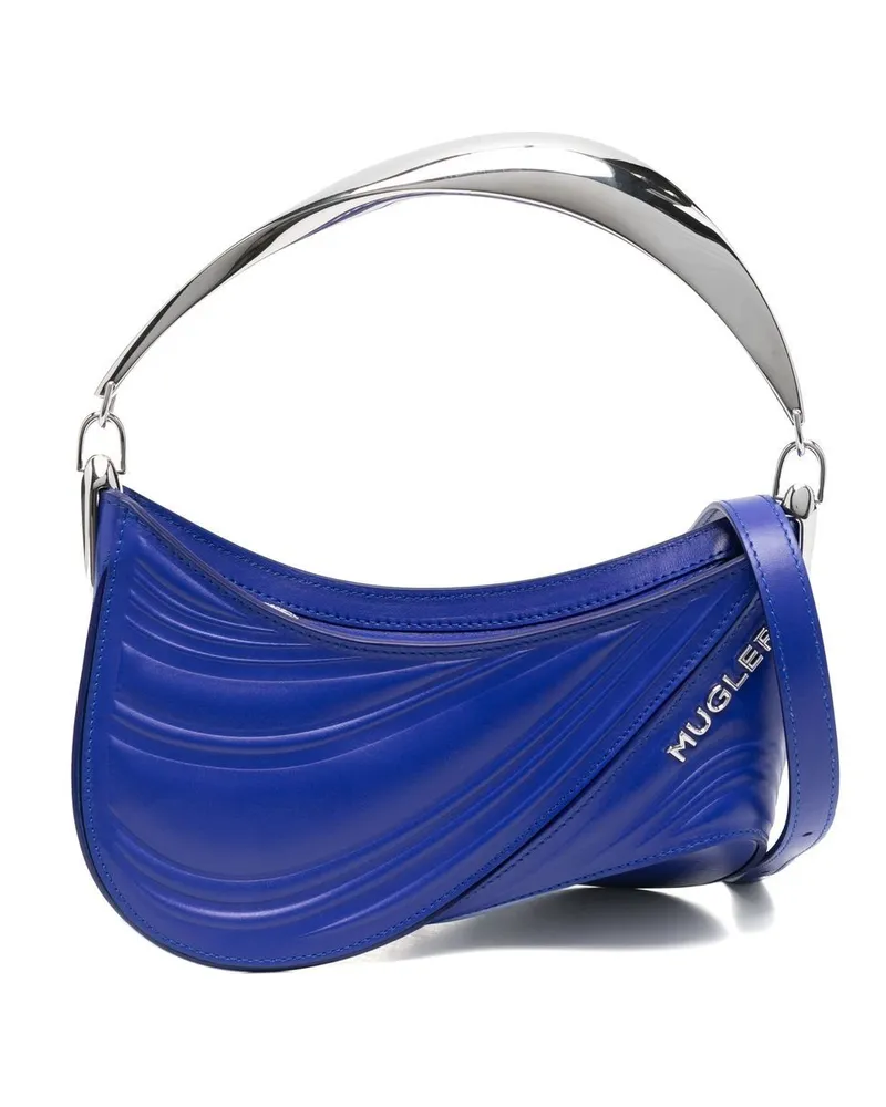 Thierry Mugler Spiralkurve 01 kleine Umhängetasche Blau