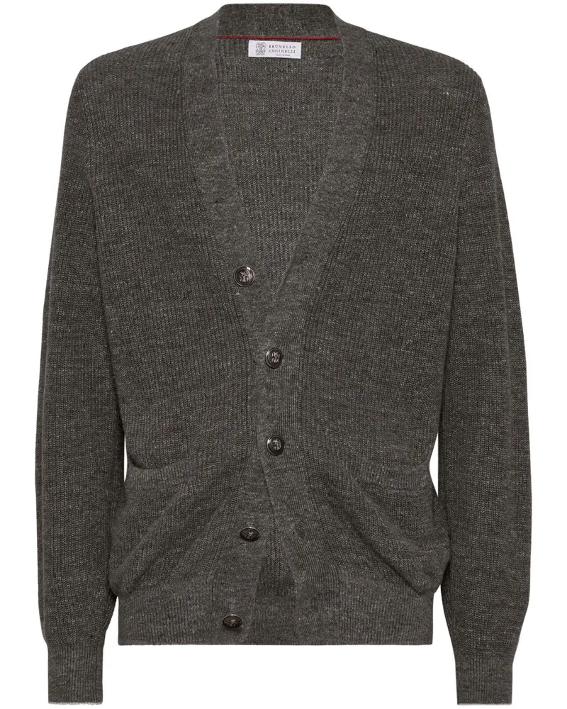 Brunello Cucinelli Cotton Strick -Strickjacke Grey