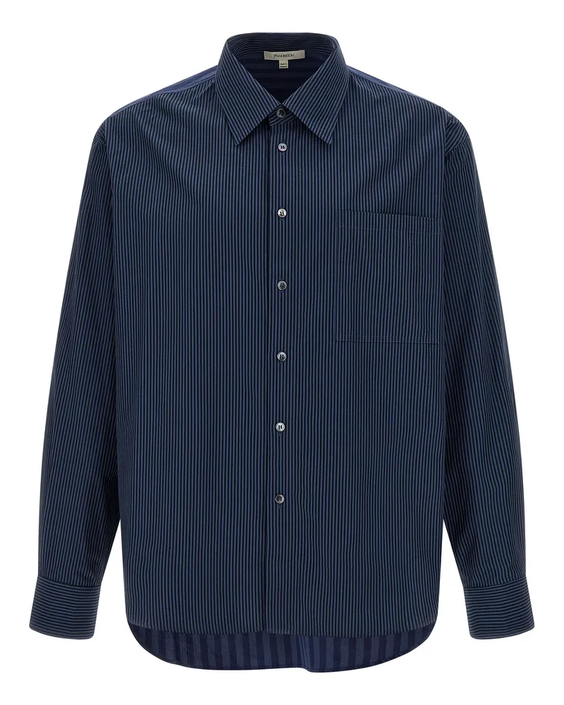 J.W.Anderson J.W.VERSONSON 'Patchword Striped' Shirt Blue