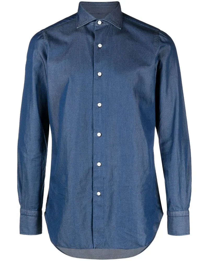 Finamore 1925 Napoli Baumwollhemd Blue