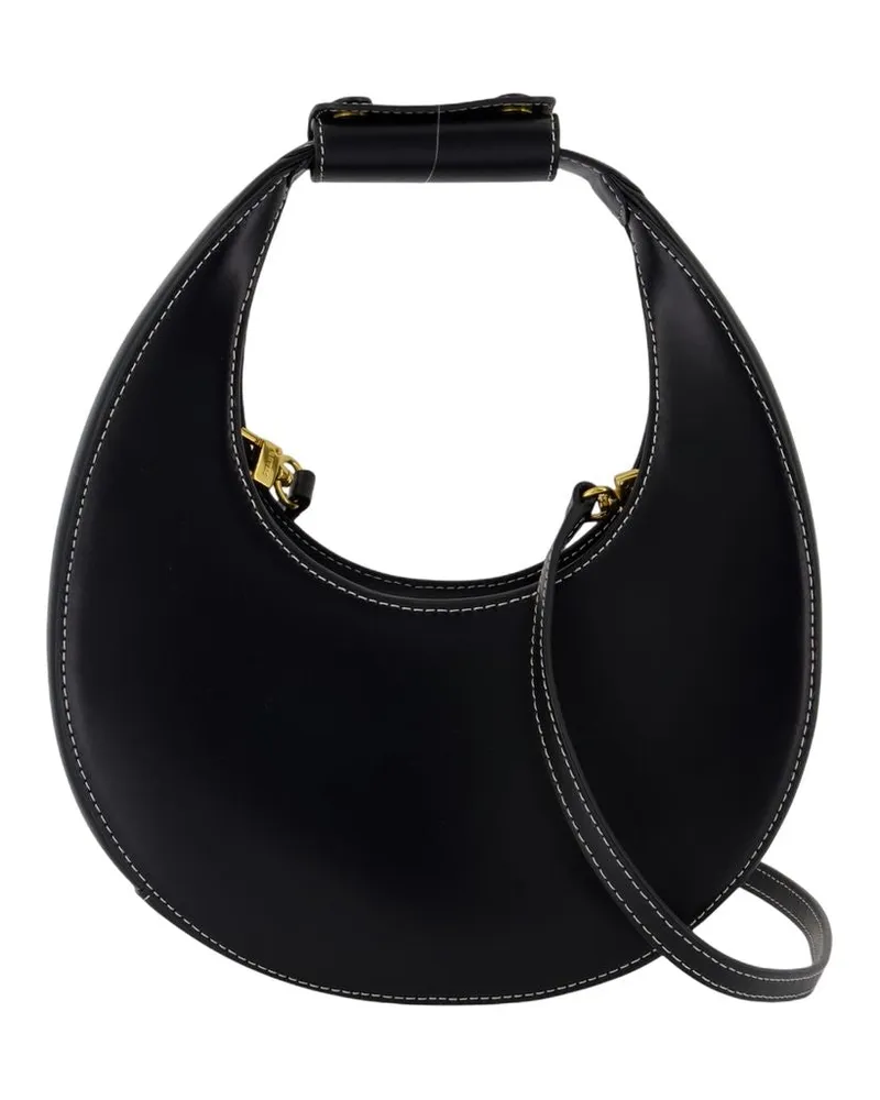 STAUD Mini Moon Bag  Leder schwarz Schwarz
