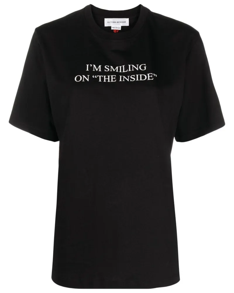 Victoria Beckham I ''m Lächelte auf dem Innen -T -Shirt Black