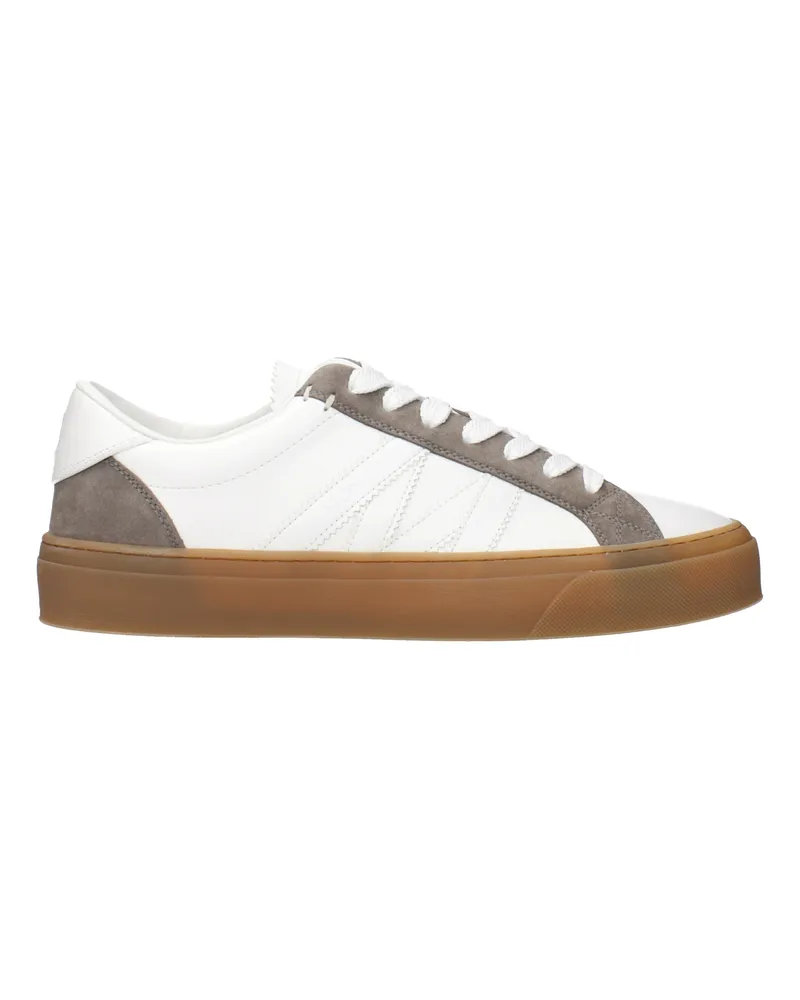 Moncler Monaco2 Herrens Ledersneaker Weiß/Taupe -