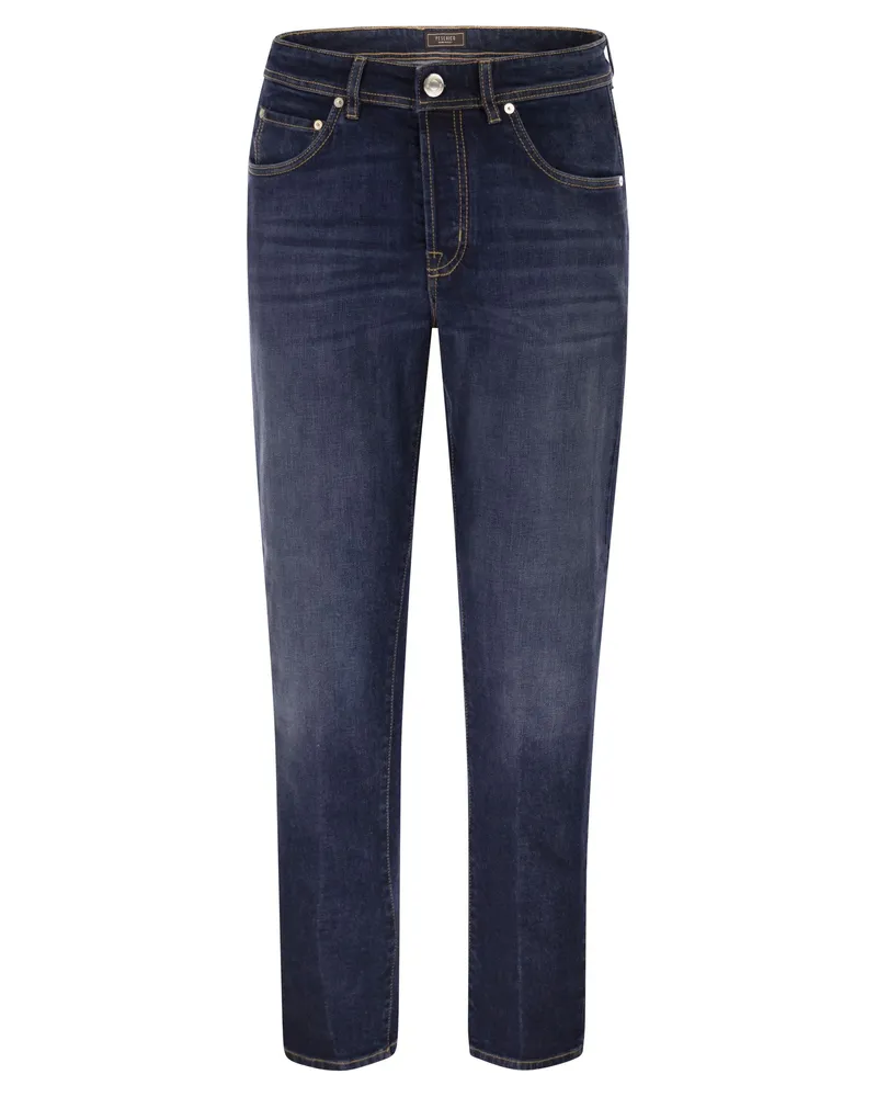 Peserico 5 Tasche Stretch Baumwoll -Twill -Denim Dark