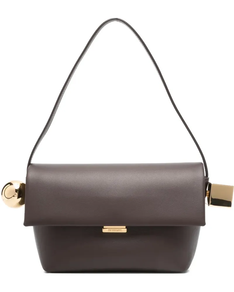 Jacquemus Schultertasche aus Leder mit Schnalle Midnight