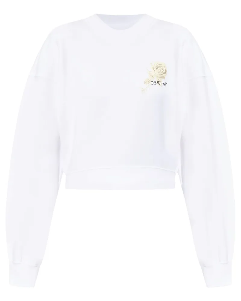OFF-WHITE Roses Pfeile beschnittenes Sweatshirt White
