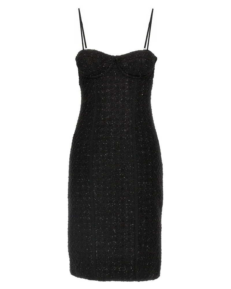ROTATE Birger Christensen Dreh Birger Christensen Bouclé Midi Kleid Black