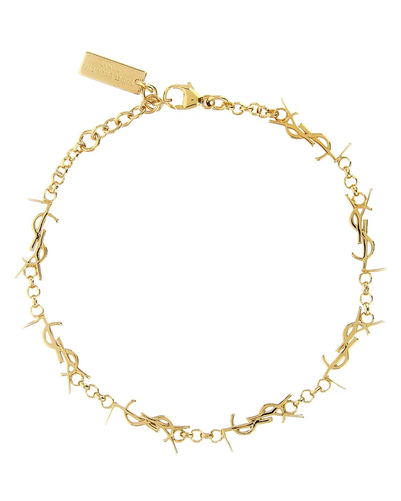 Saint Laurent Cassandre“ Multi-Charm-Armband Gold
