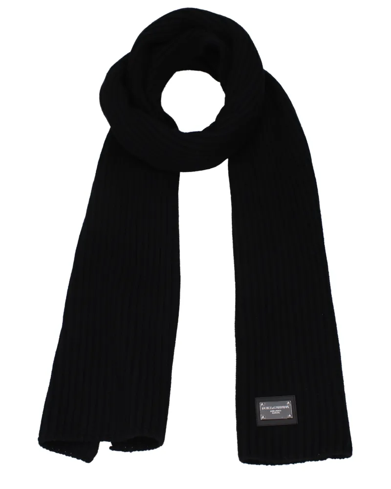 Dolce & Gabbana Dolce&Gabbana Herrens Schals Schurwolle Schwarz -