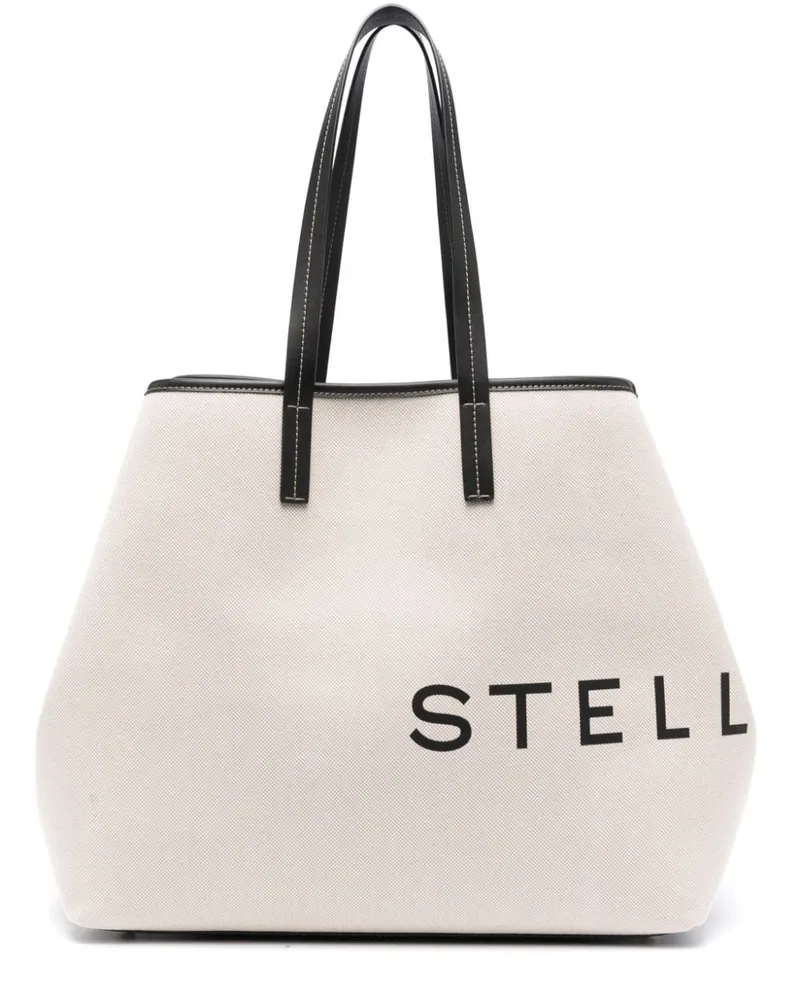 Stella McCartney Stella Mc Cartney Logo Leinwand Tasche Beige
