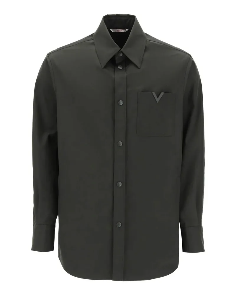 Valentino Garavani Valentino V Logo Jacke Overshirt Green